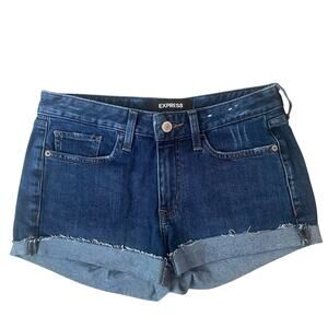 Express Shorts Women’s Size 2 Blue Shortie Relaxed Low Rise Denim